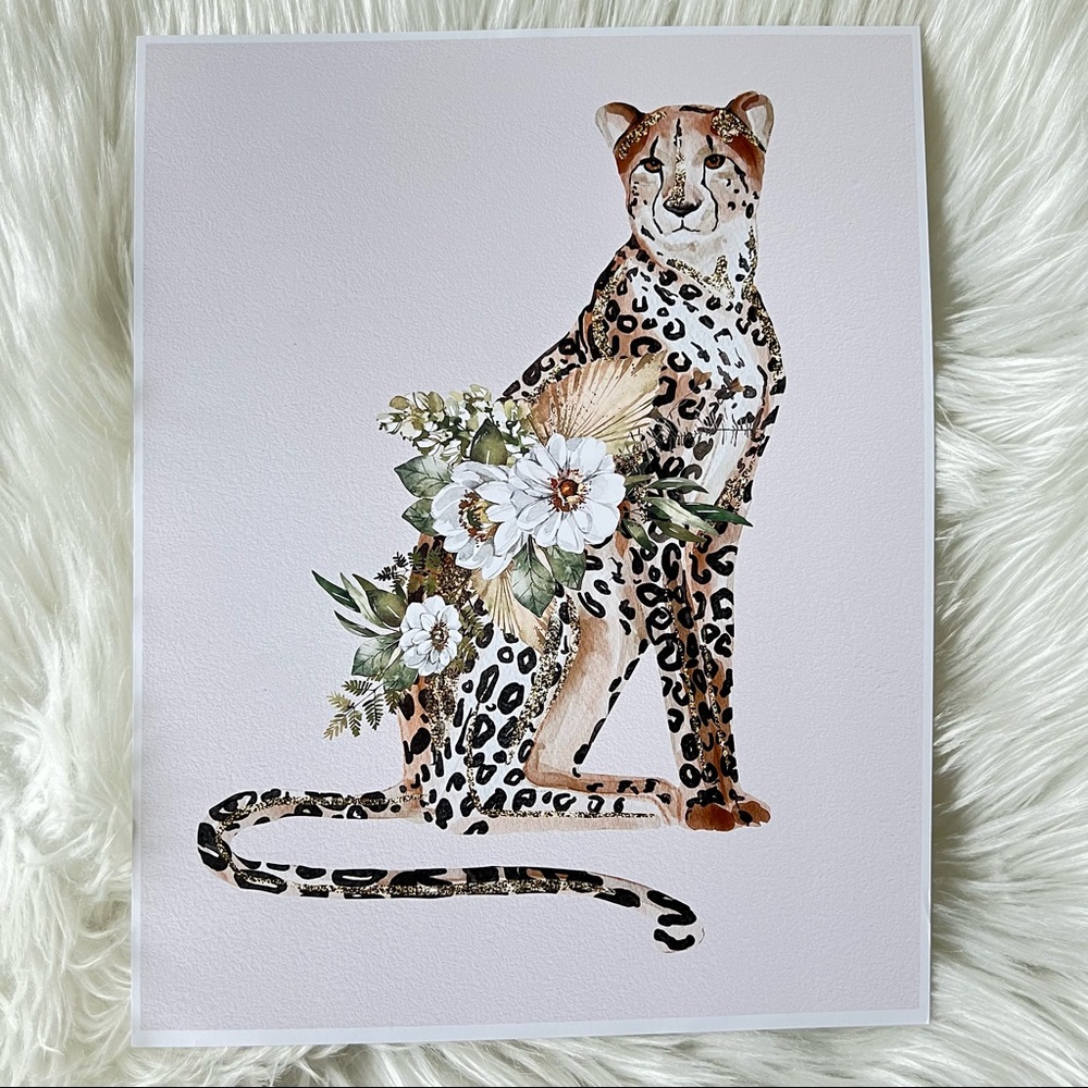 Cheetah Watercolor Illustration Wall Art Print Poster Unframed - Picture 12 of 16